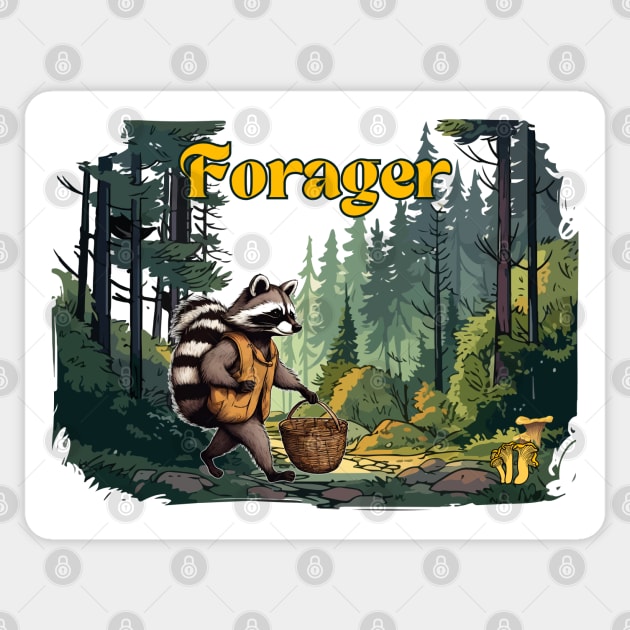 Raccoon Forager Sticker by Four Season Foraging